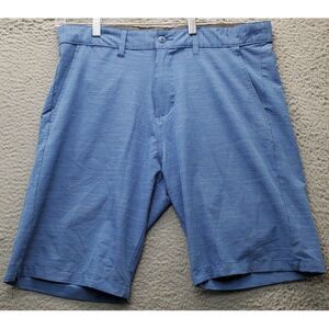 Burnside Shorts Mens Size 34 Blue Stretch Polyester Pockets High Rise Flat Front
